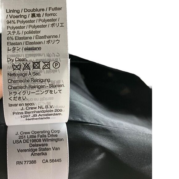 J Crew Dress WMNS 12 Cream Gingham Wool Blend Short-sleeve Mini Pockets Black - Picture 8 of 14